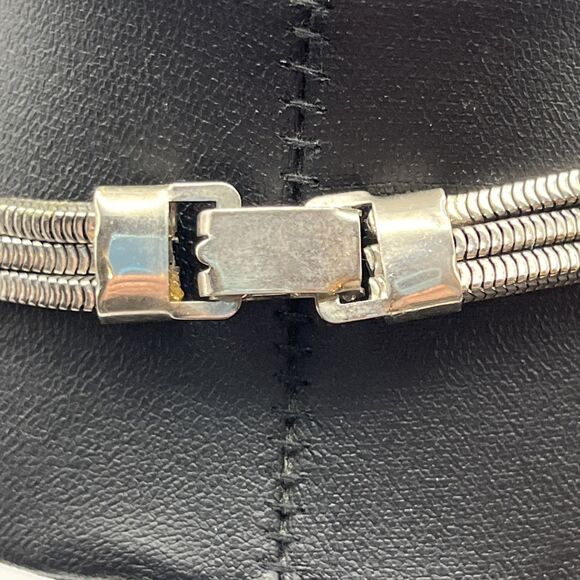 Vintage Modernist Goldtone Hammered Discs On 3 Strand Silvertone Chain Necklace - Picture 7 of 7